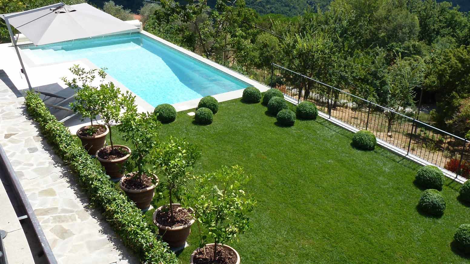 Il Gregge view of pool from top terrace